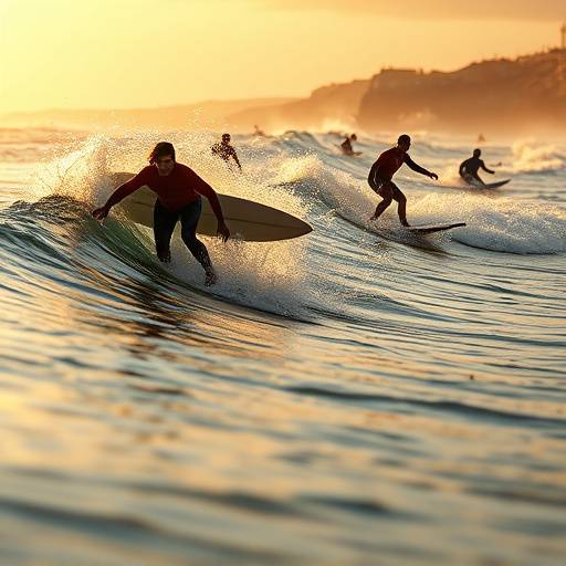 Gros plan de surfeurs défiant les vagues de la Côte des Basques à Biarritz.